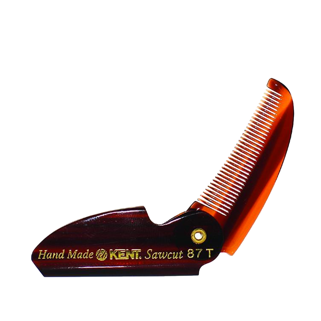 Kent Brushes Peine Plegable para Barba y Bigote con Diente Fino 117mm