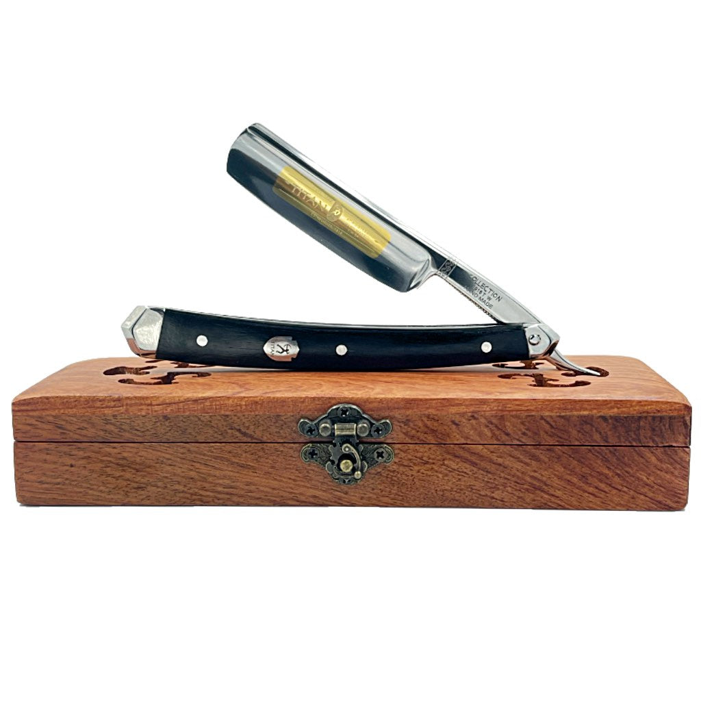 Titan Navaja Libre de Afeitar Japonesa con Mango de Ébano Edición Limitada