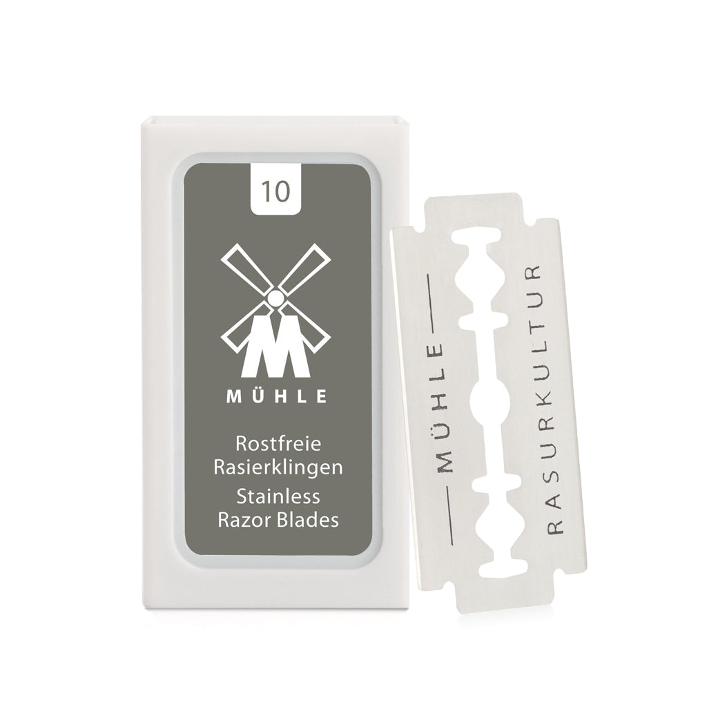 Mühle Navajas Doble Filo Platino con 10 pz